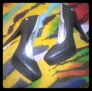 Black House of Dereon Heels w/ Sparkling Glitter